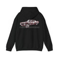 Load image into Gallery viewer, Black hoodie featuring vintage muscle car design with text "Born in the Muscle Car Era" and Robbie Farr.