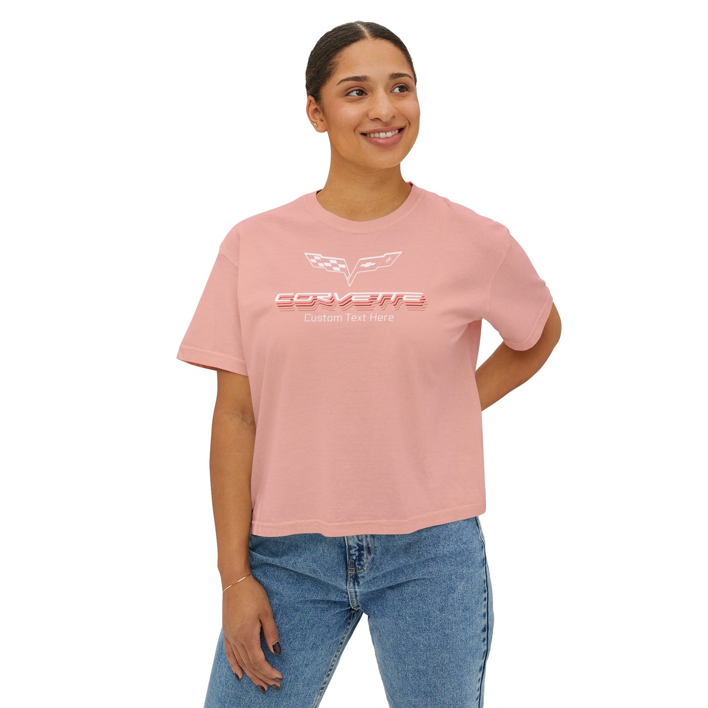 Personalize your C6 Corvette Women's Cotton Boxy Tee in Multiple Colors