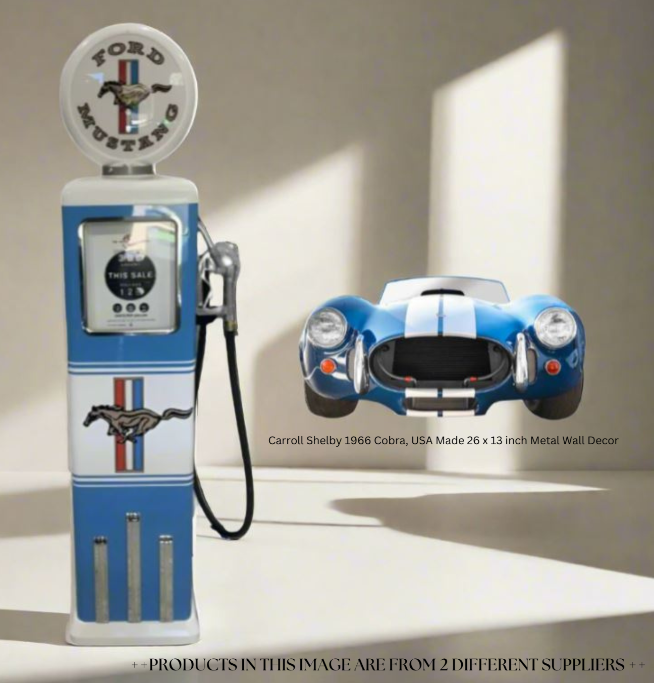 Custom Made 100 KG Steel Petrol Pump Replica LED Light Moulded Top - FORD MUSTANG - PRICE DOES NOT INCLUDED SHIPPING