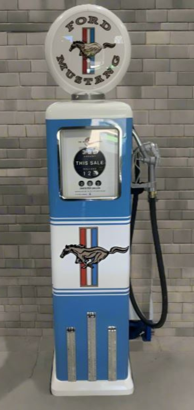 Custom Made 100 KG Steel Petrol Pump Replica LED Light Moulded Top - FORD MUSTANG - PRICE DOES NOT INCLUDED SHIPPING