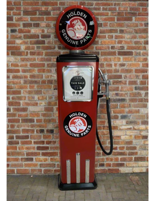 Custom Made 100 KG Steel Petrol Pump Replica LED Light Moulded Top - HOLDEN - SOLD