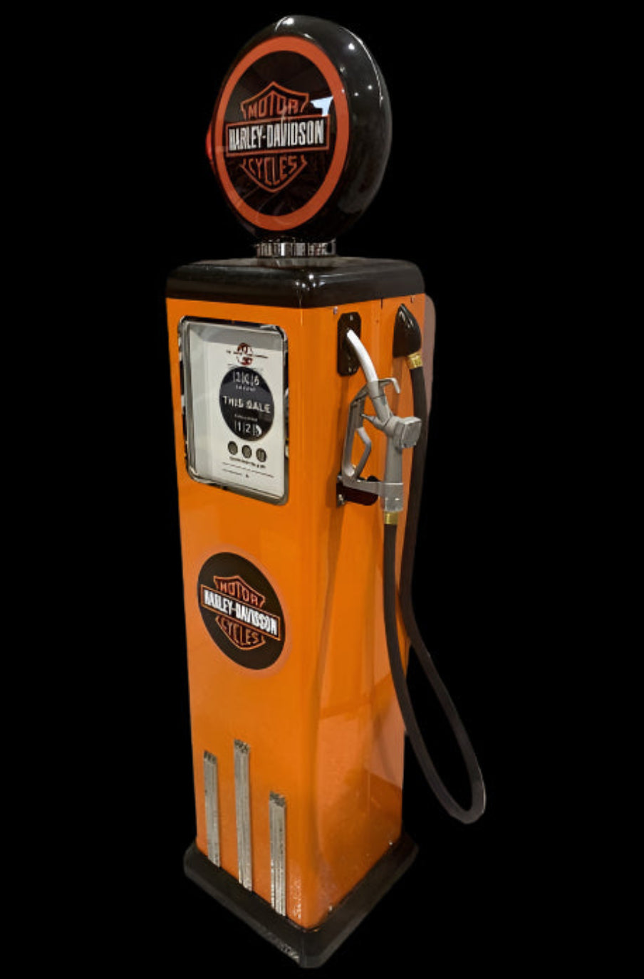 Custom Made 100 KG Steel Petrol Pump Replica LED Light Moulded Top - HARLEY DAVIDSON