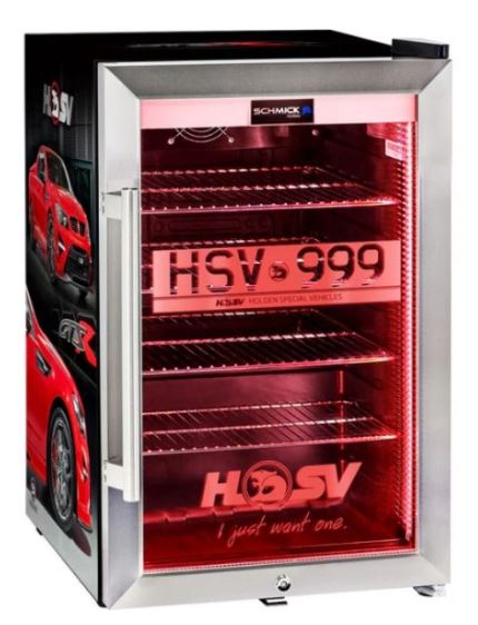 Holden HSV GTSR Maloo Branded 70 Litre Light Up Bar Fridge - Add Your Own Number Plate - FREE SHIPPING IN AUSTRALIA