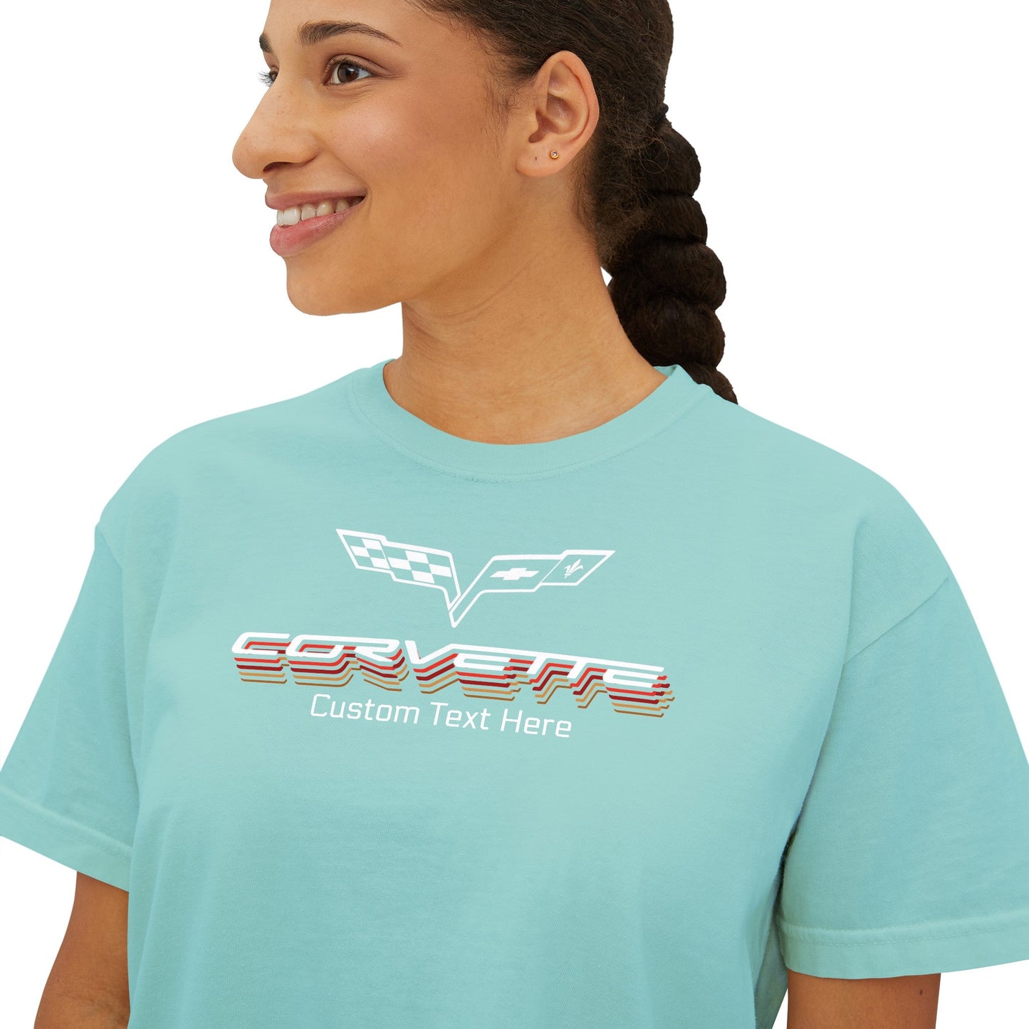 Personalize your C6 Corvette Women's Cotton Boxy Tee in Multiple Colors