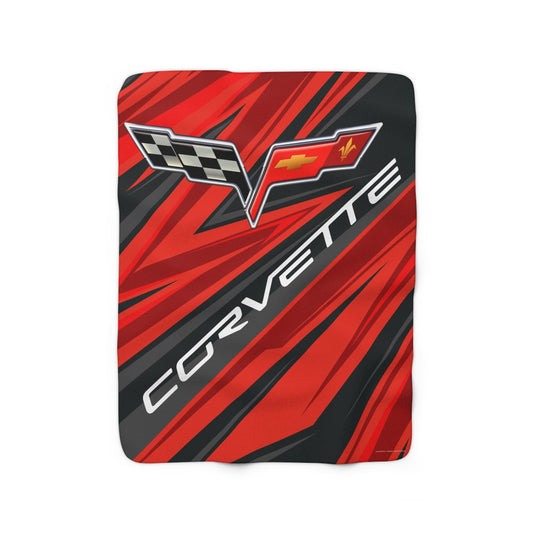 C6 Corvette Racing Decorative Diagonal Pattern Sherpa Blanket - FREE SHIPPING