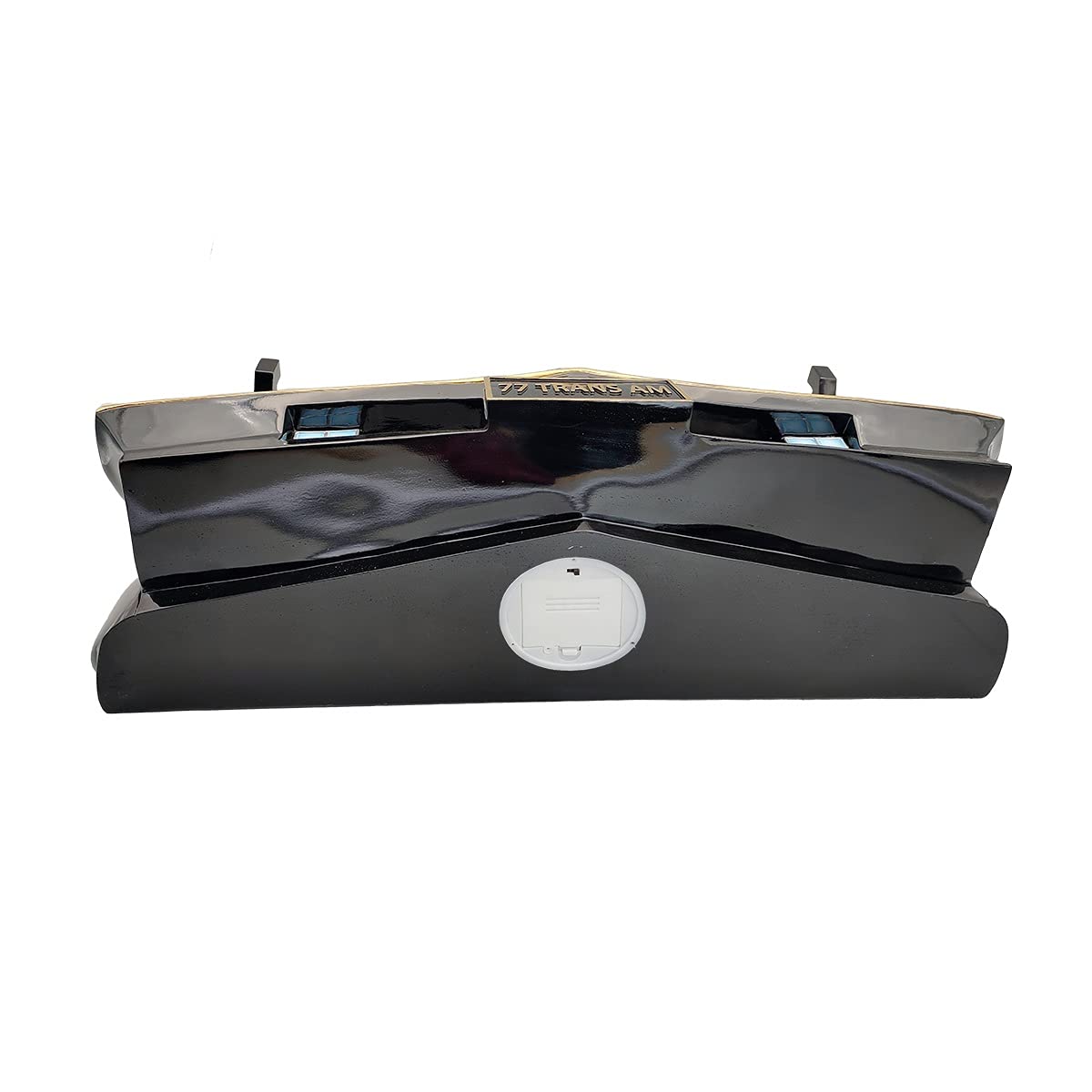 Sunbeltgifts 1977 SE Pontiac Trans AM Wall Floating Shelf, Black and Golds, 19x7.1x7.2 inches, Tempered Glass, Battery Powered LED Headlights, Car Enthusiast Gift, Classic Car Decor, Pontiac Collector
