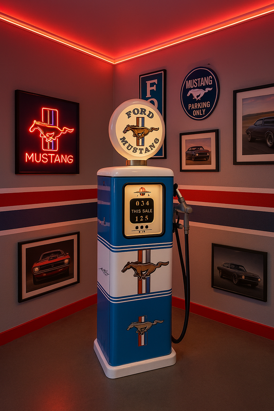 Custom Made 100 KG Steel Petrol Pump Replica LED Light Moulded Top - FORD MUSTANG - PRICE DOES NOT INCLUDED SHIPPING