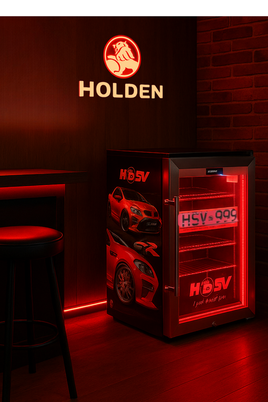 Holden HSV GTSR Maloo Branded 70 Litre Light Up Bar Fridge - Add Your Own Number Plate - FREE SHIPPING IN AUSTRALIA