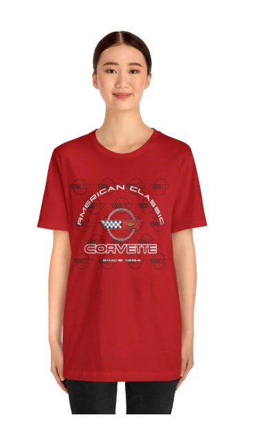 Corvette C4 Arch Flag Short Sleeve T-shirt, perfect for the Corvette Fan
